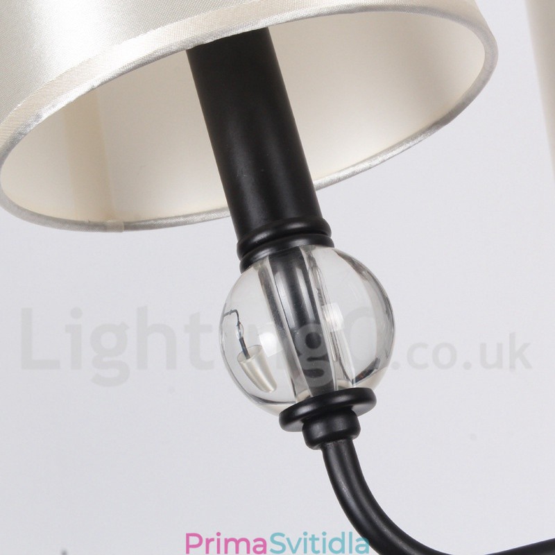 3 Light Retro Black Contemporary Candle Style Luster