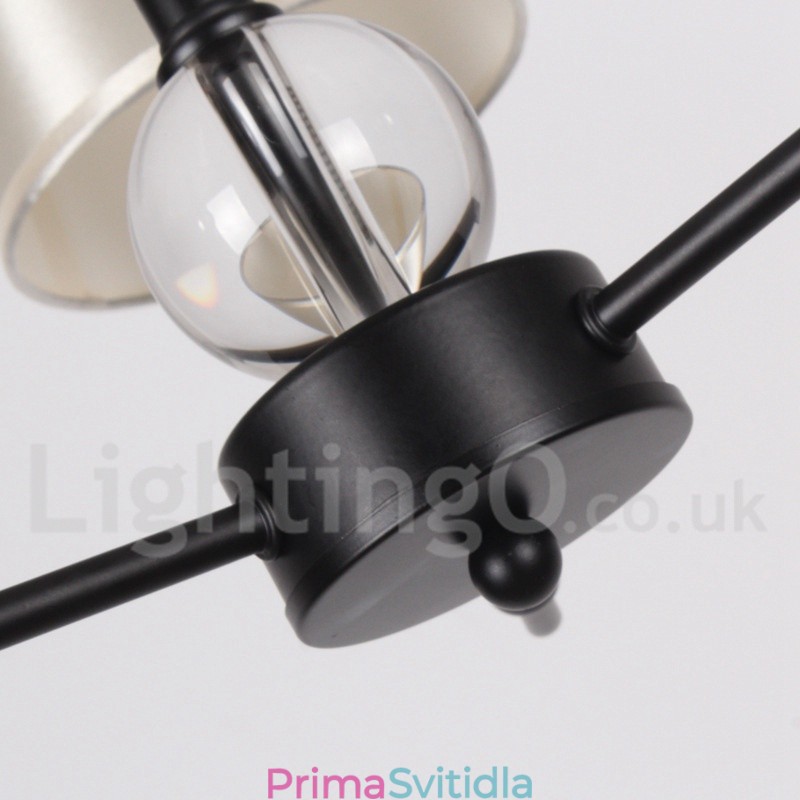 3 Light Retro Black Contemporary Candle Style Luster