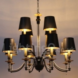 12 Světle černý lustr ve stylu retro svíček