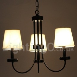 3 Light Retro Contemporary Black Candle Style Lustr