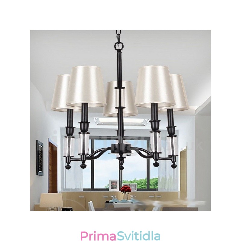 5 Světle černý 2patrový velký lustr Moderní moderní lustr ve stylu svíček