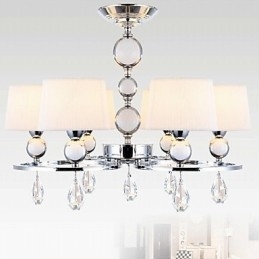Moderní moderní křišťálový chromový kovový lustr