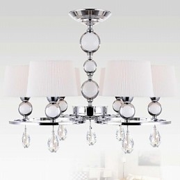 Moderní moderní křišťálový chromový kovový lustr