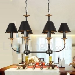 6 Light Retro Contemporary Candle Style Luster