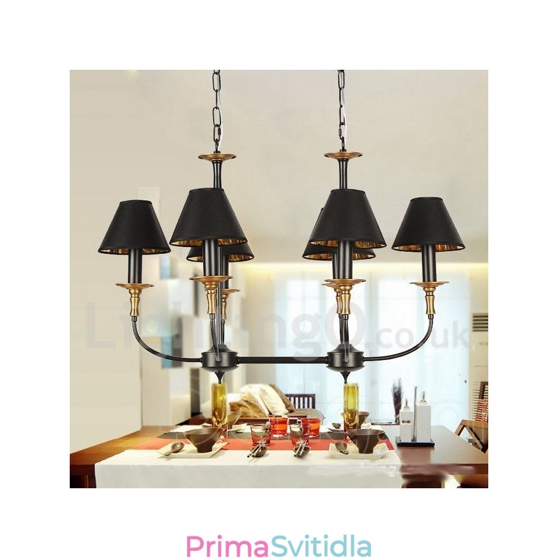 6 Light Retro Contemporary Candle Style Luster