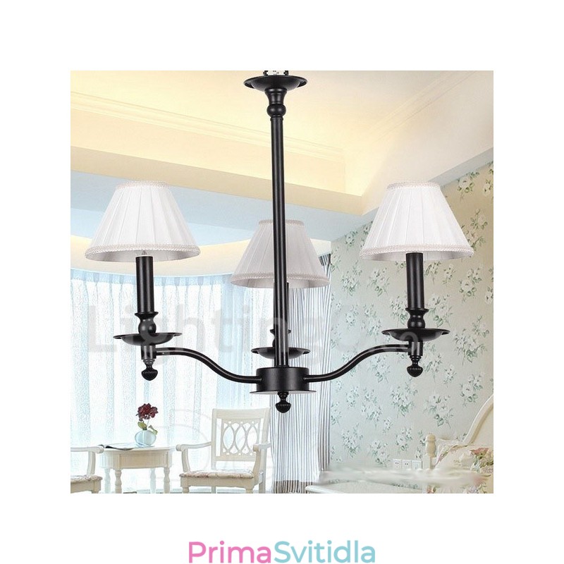 3 Light Retro Contemporary Black Candle Style Lustr