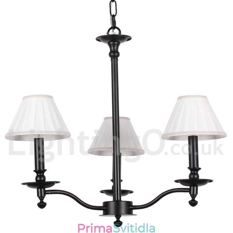 3 Light Retro Contemporary Black Candle Style Lustr