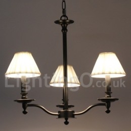 3 Light Retro Contemporary Black Candle Style Lustr