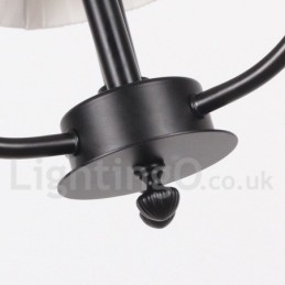 3 Light Retro Contemporary Black Candle Style Lustr