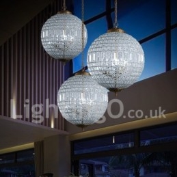 Globe Moderní K9 Křišťálové stropní závěsné světlo Vnitřní lustr Bubnové Osvětlovací lampy