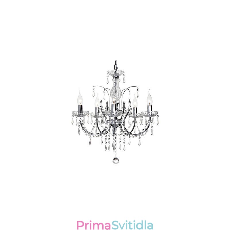 Elegantní křišťálový lustr s 5 světly