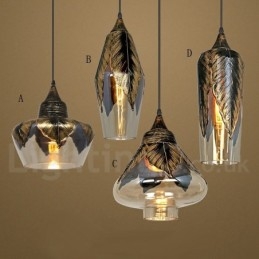 Evropská retro skleněná závěsná lampa do salonku