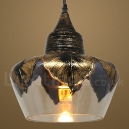 Evropská retro skleněná závěsná lampa do salonku
