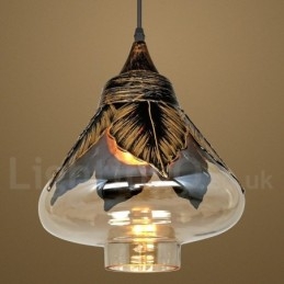 Evropská retro skleněná závěsná lampa do salonku