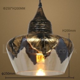 Evropská retro skleněná závěsná lampa do salonku