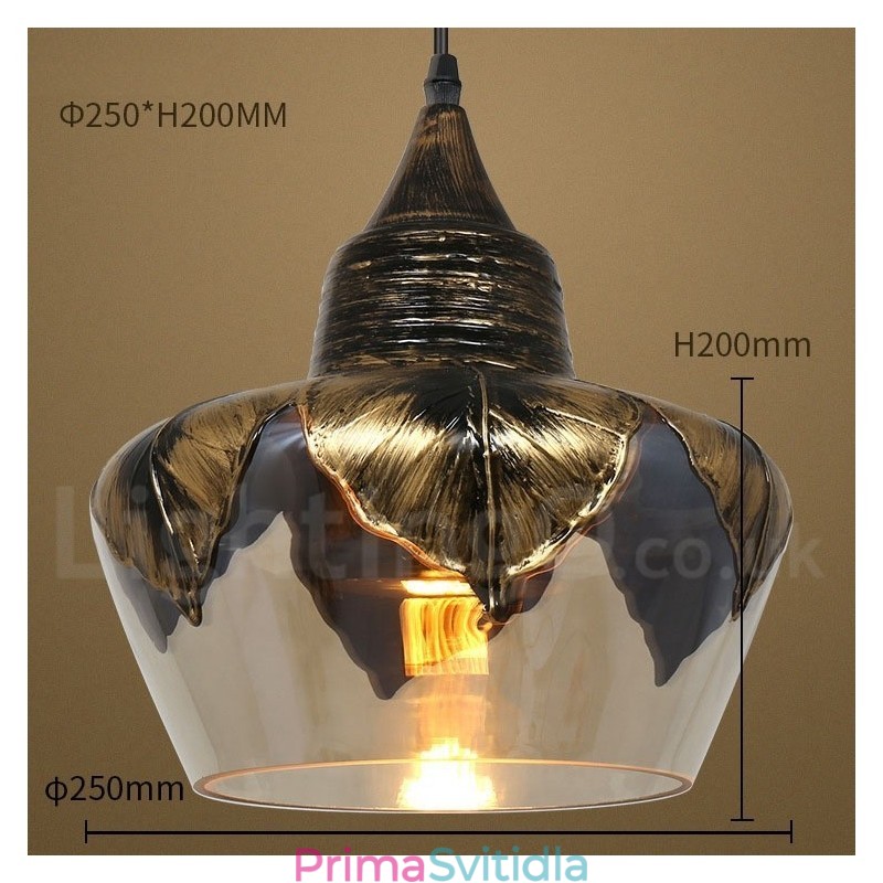 Evropská retro skleněná závěsná lampa do salonku