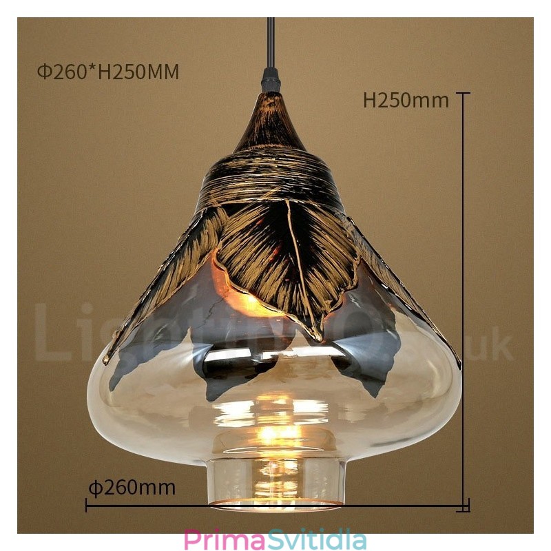 Evropská retro skleněná závěsná lampa do salonku