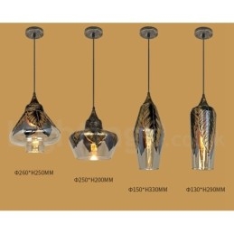 Evropská retro skleněná závěsná lampa do salonku