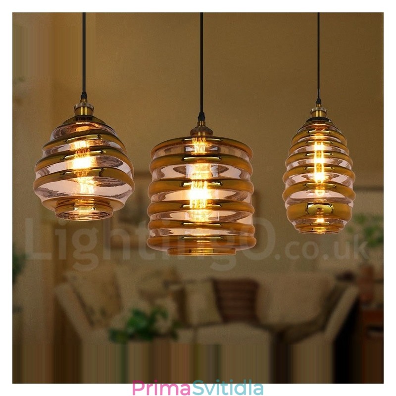 Evropská skleněná závěsná lampa Cafe Lounge Závěsná lampa