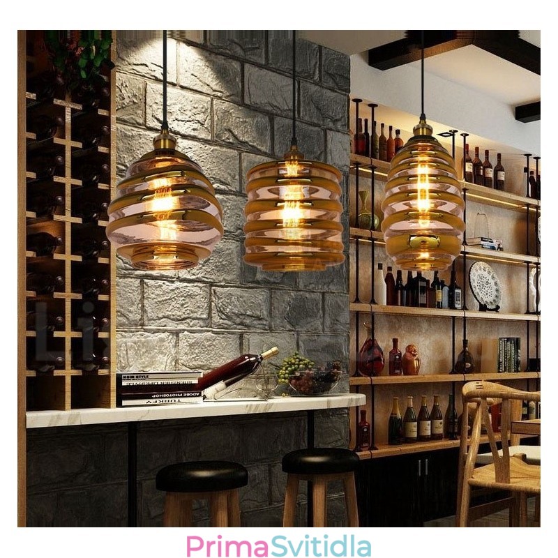 Evropská skleněná závěsná lampa Cafe Lounge Závěsná lampa