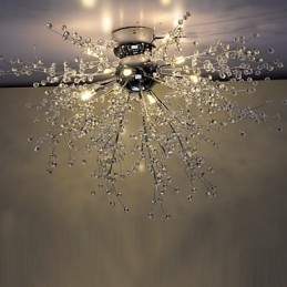 Moderní křišťálový chromový kovový lustr Globe