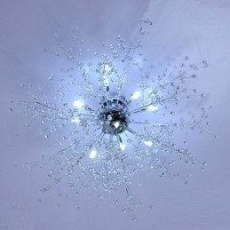 Moderní křišťálový chromový kovový lustr Globe