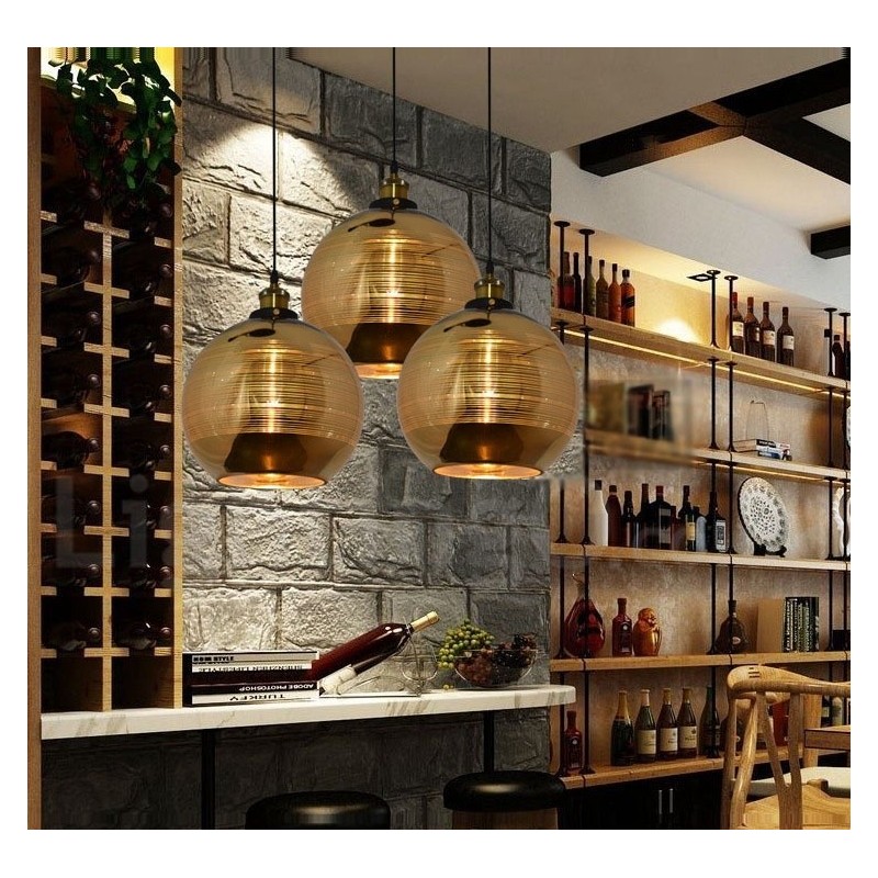 Evropské skleněné závěsné svítidlo Cafe závěsná lampa