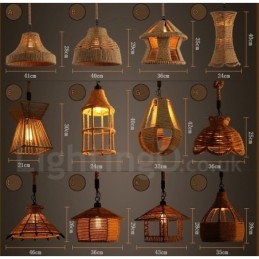 1 Light Rustic Lodge Pendant Light Cafe Konopné provazové závěsné svítidlo