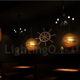 1 Light Vintage Moderní Současné Basketbalové Skleněné Stínidlo Závěsné Světlo