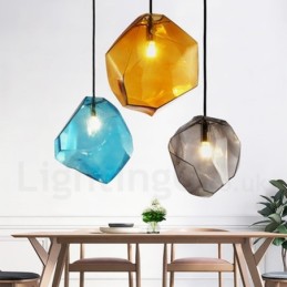 1 Light Rustic Lodge Závěsné svítidlo se skleněným stínidlem