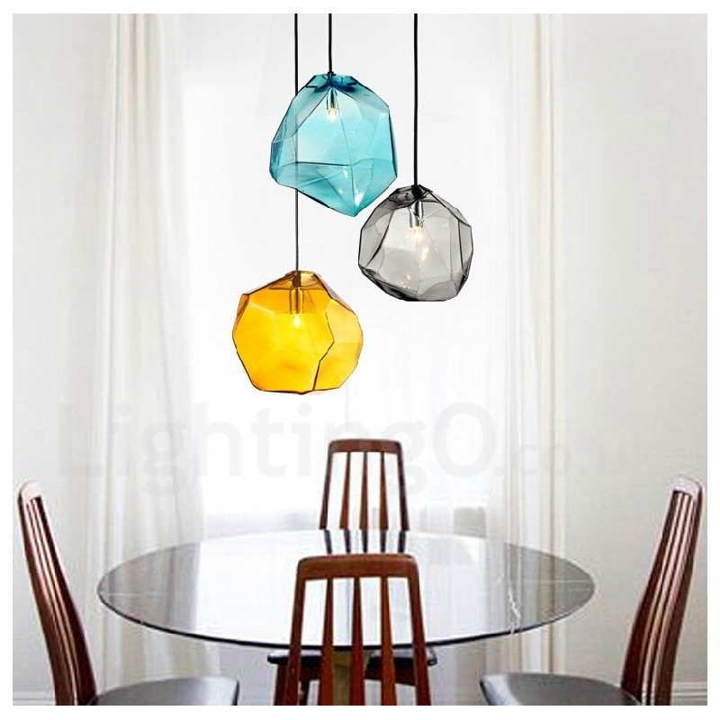 1 Light Rustic Lodge Závěsné svítidlo se skleněným stínidlem