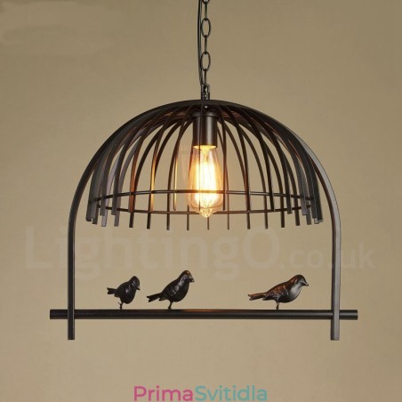 1 Light Rustic Lodge Retro Birdcage závěsné světlo s ocelovým stínidlem 1 Light Rustic Lodge Retro Birdcage závěsné světlo s ocelovým stínidlem