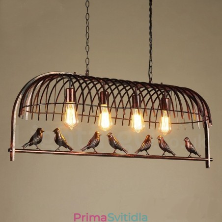 4 Light Rustic Lodge Retro Birdcage závěsné světlo s ocelovým stínidlem 4 Light Rustic Lodge Retro Birdcage závěsné světlo s ocelovým stínidlem
