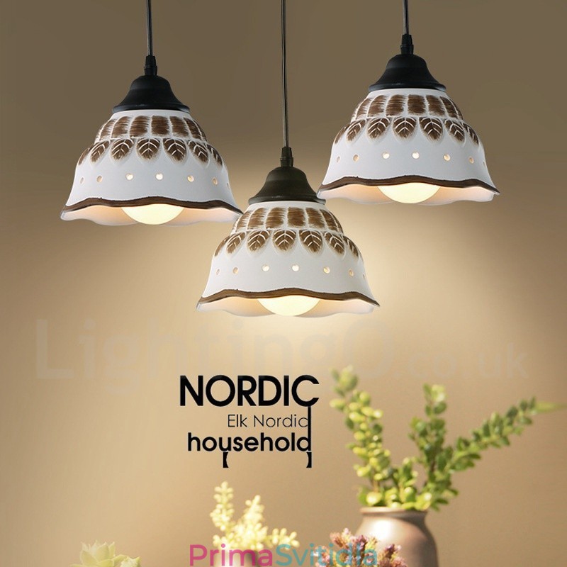1 Lehké moderní moderní závěsné svítidlo s keramickým stínidlem