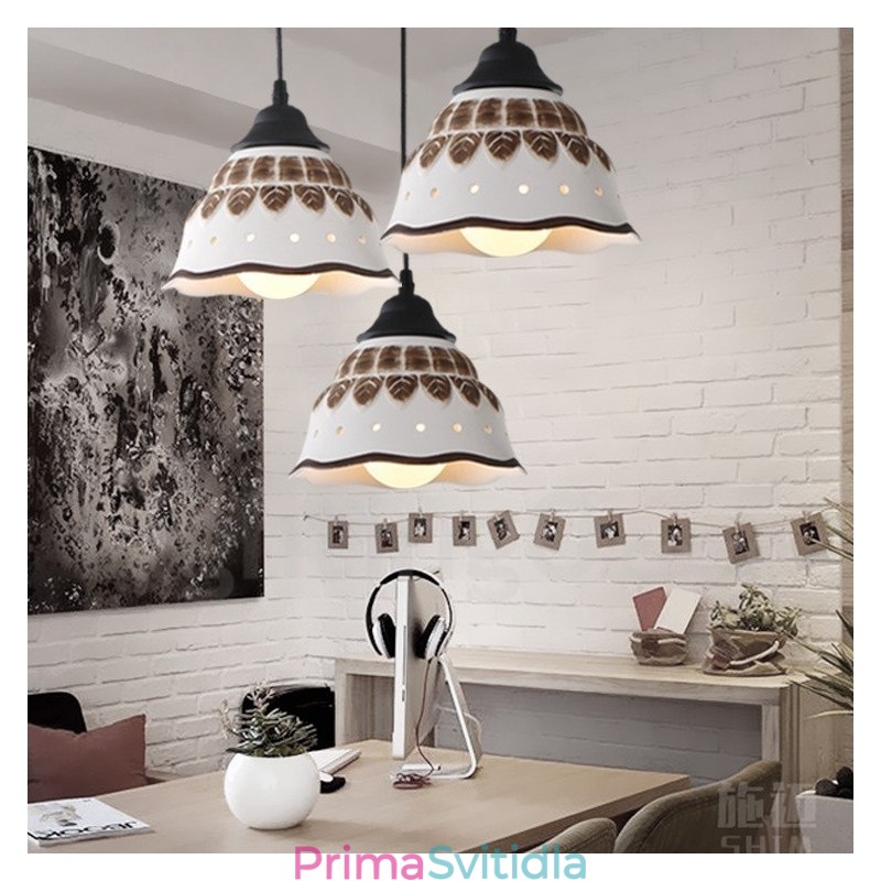 1 Lehké moderní moderní závěsné svítidlo s keramickým stínidlem