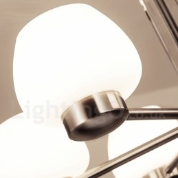 8 Lehký moderní současný lustr se skleněným stínidlem