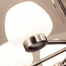 6 Lehký moderní současný lustr se skleněným stínidlem