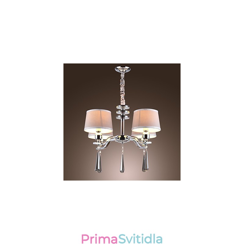 Moderní současný tradiční klasický rustikální lustr z kovu Vintage Island Crystal Chrome