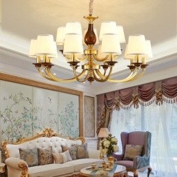15 Light Retro Rustikální luxusní mosazný závěsný lustr se skleněným stínidlem