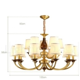 15 Light Retro Rustikální luxusní mosazný závěsný lustr se skleněným stínidlem