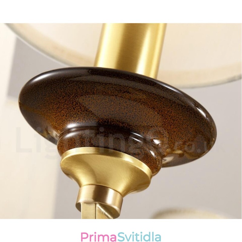 15 Light Retro Rustikální luxusní mosazný závěsný lustr se skleněným stínidlem