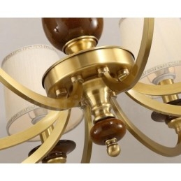 15 Light Retro Rustikální luxusní mosazný závěsný lustr se skleněným stínidlem