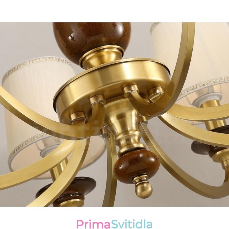 15 Light Retro Rustikální luxusní mosazný závěsný lustr se skleněným stínidlem