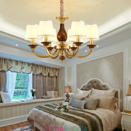 6 Light Retro Rustikální luxusní mosazný závěsný lustr se skleněným stínidlem 6 Light Retro Rustikální luxusní mosazný závěsný lustr se skleněným stínidlem