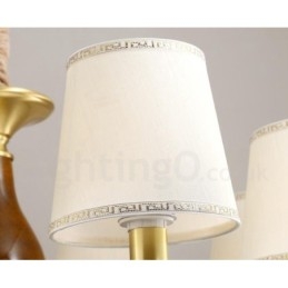 6 Light Retro Rustikální luxusní mosazný závěsný lustr se skleněným stínidlem