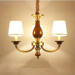 3 Lehký retro rustikální luxusní mosazný závěsný lampový lustr se skleněným stínidlem