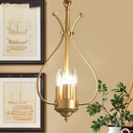 4 Light Retro Rustikální luxusní mosazný závěsný lustr