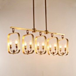 Retro rustikální luxusní mosazný závěsný lampový lustr