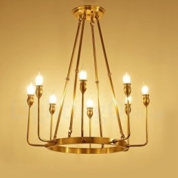 6 Light 8 Light Retro Rustikální luxusní mosazný závěsný lustr