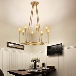 6 Light 8 Light Retro Rustikální luxusní mosazný závěsný lustr